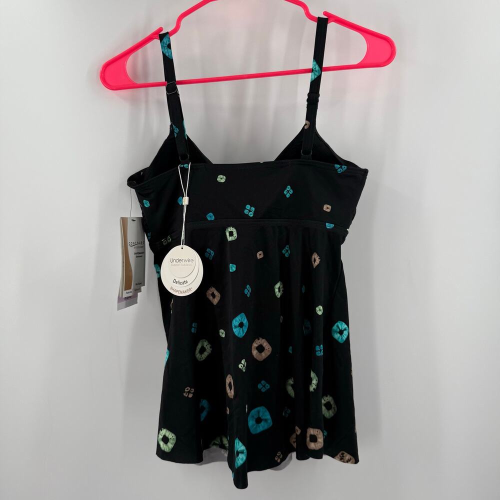 CONTOURS BY COCO REEF Tankini Top Size 8/32D NWT Black Underwire Shapemaker - Picture 4 of 16